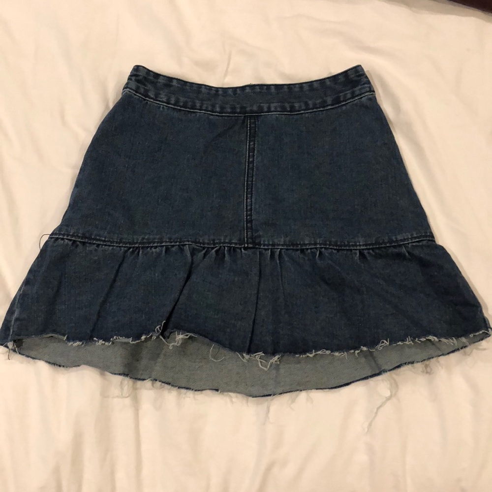 Ruffle Denim Skirt
